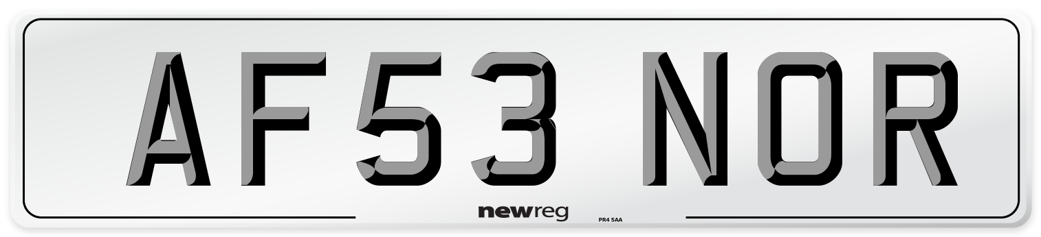 AF53 NOR Number Plate from New Reg